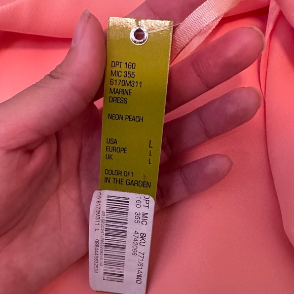 Gianni Bini Marine Flowy Neon Peach Dress NWT - Picture 9 of 10